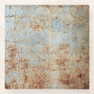 Rusty metal panel, textured background glass coaster
