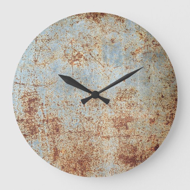Rusty metal panel, textured background large clock (Front)