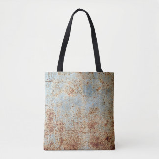 Rusty metal panel, textured background tote bag