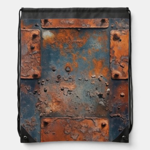Rusty Metal Panels Drawstring Bag