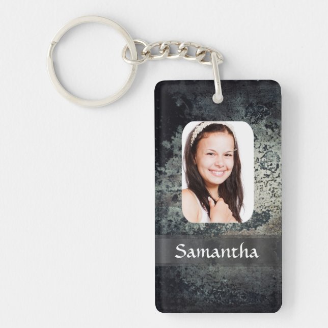 Rusty metal photo template keychain (Front)