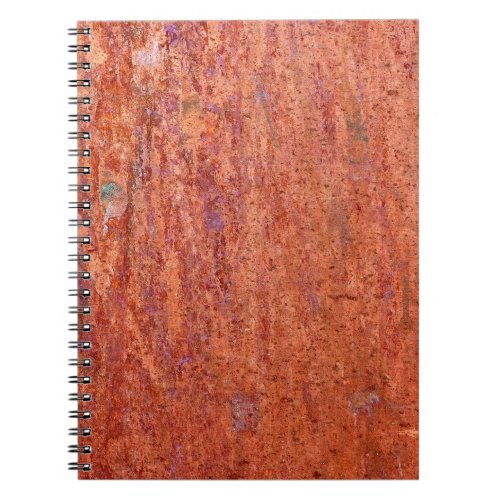 Rusty metal plate etched by corrosionabstract age notebook