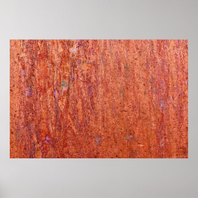 Rusty metal plate etched by corrosionabstract, age poster (Front)