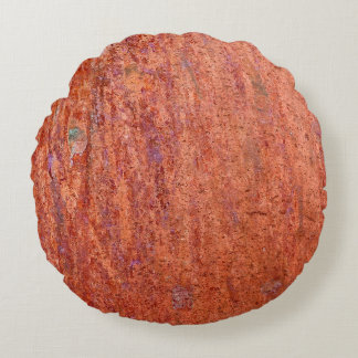 Rusty metal plate etched by corrosionabstract, age round pillow