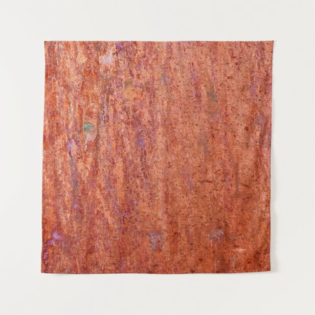 Rusty metal plate etched by corrosionabstract, age tapestry (Front)