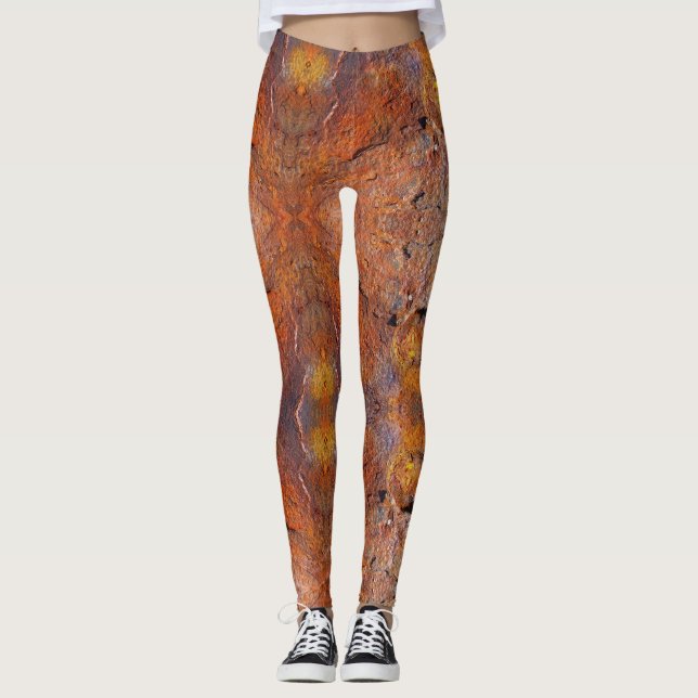 Rusty Metal - Power Yoga Leggings (Front)