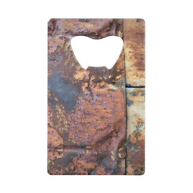 Rusty Metal Siding Old Industrial Building Detail Credit Card Bottle Opener (Front)