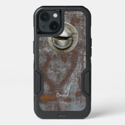 Rusty Metal Steampunk with Name Cool iPhone 13 Case
