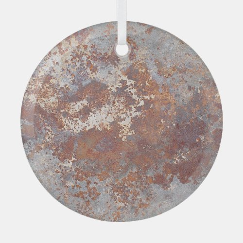 Rusty Metal Texture Background Glass Ornament