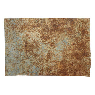 Rusty Metal: Textured Panel Background. Pillow Case