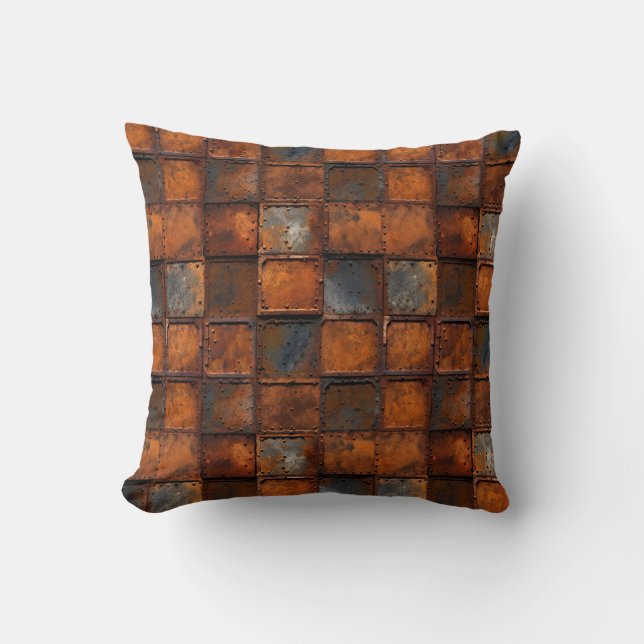 Rusty Metal Throw Pillow (Front)