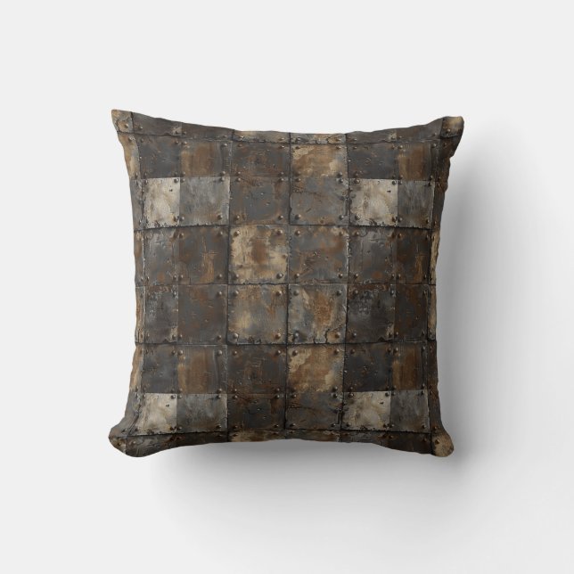 Rusty Metal Throw Pillow (Front)