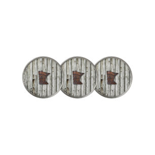 Rusty Minnesota Shape Golf Ball Marker