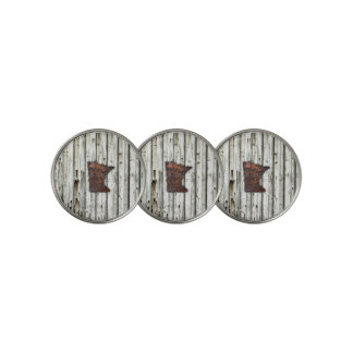 Rusty Minnesota Shape Golf Ball Marker