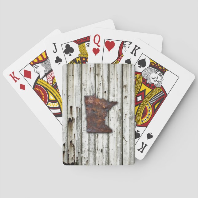 Rusty Minnesota Shape Poker Cards (Back)