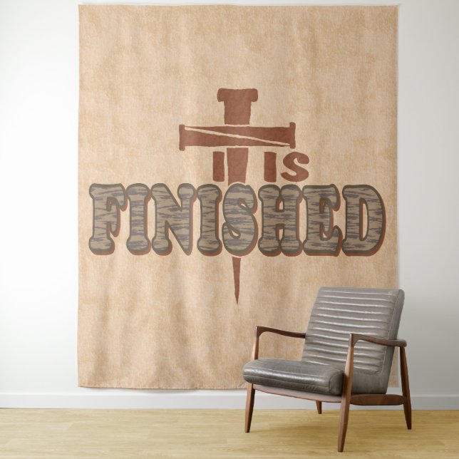 Rusty Nails Cross of Christ Christian Design Tapestry (In Situ)