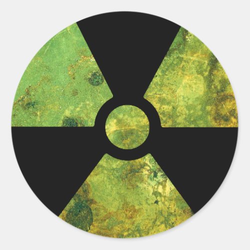 Rusty Nuclear Radiation Warning Symbol Classic Round Sticker