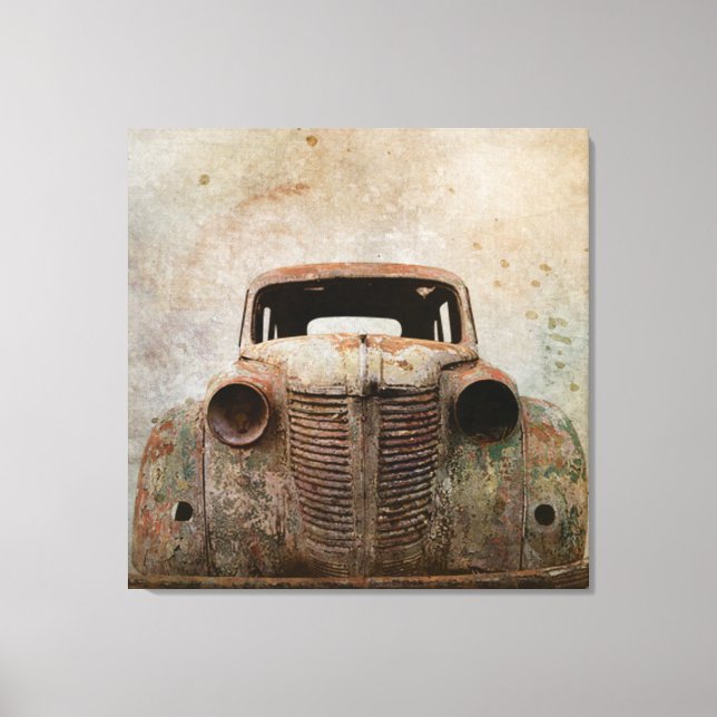 Rusty Old Antique Car Canvas Print (Front)