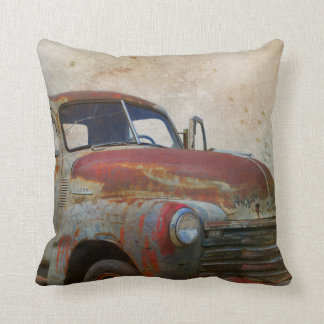 Rusty Old Antique Car Throw Pillow