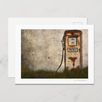 Rusty Old Antique gas pump Postcard | Zazzle