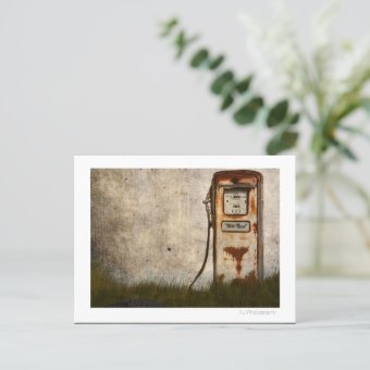 Rusty Old Antique gas pump Postcard | Zazzle