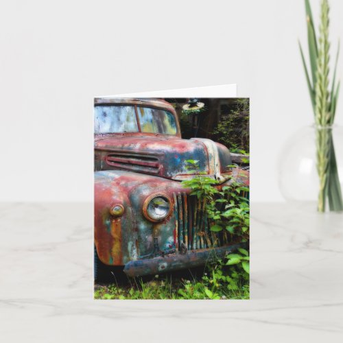 Rusty Old Antique Truck Card