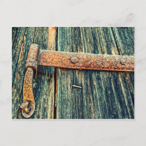 Rusty Old Barn Door Butt Hinge Postcard