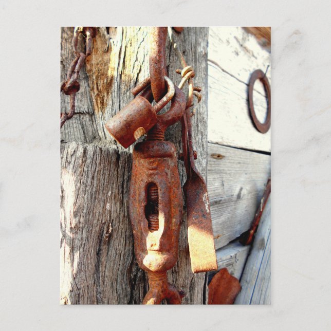 Rusty Old Chain And Tools Postcard (Front)