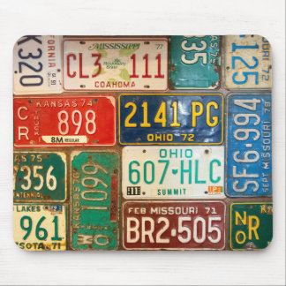 rusty old license plates mouse pad