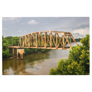 Rusty Old Railroad Bridge - Chattahoochee River Metal Print