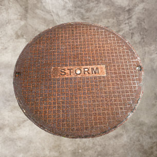 Rusty Old Storm Drain Cover Authentic Photographic Floor Decals
