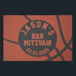 Rusty Orange Black Basketball Bar Mitzvah Faux Canvas Print<br><div class="desc">Personalized rusty orange and black basketball Bar Mitzvah faux canvas print. Personalized with name and date like a logo. Great sign for the party.</div>