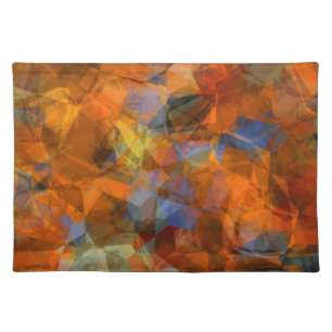 Rusty Orange Modern Abstract Design Cloth Placemat