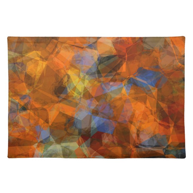 Rusty Orange Modern Abstract Design Cloth Placemat (Front)