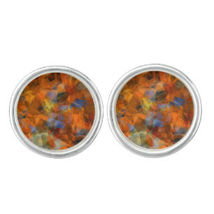 Rusty Orange Modern Abstract Design Cufflinks