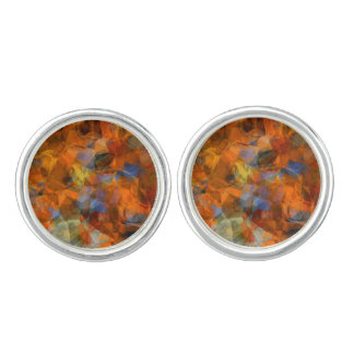 Rusty Orange Modern Abstract Design Cufflinks