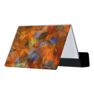Rusty Orange Modern Abstract Design Desk Business Card Holder