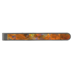 Rusty Orange Modern Abstract Design Gunmetal Finish Tie Bar