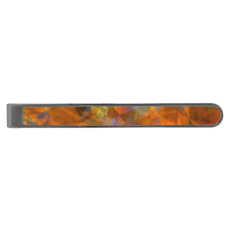 Rusty Orange Modern Abstract Design Gunmetal Finish Tie Bar