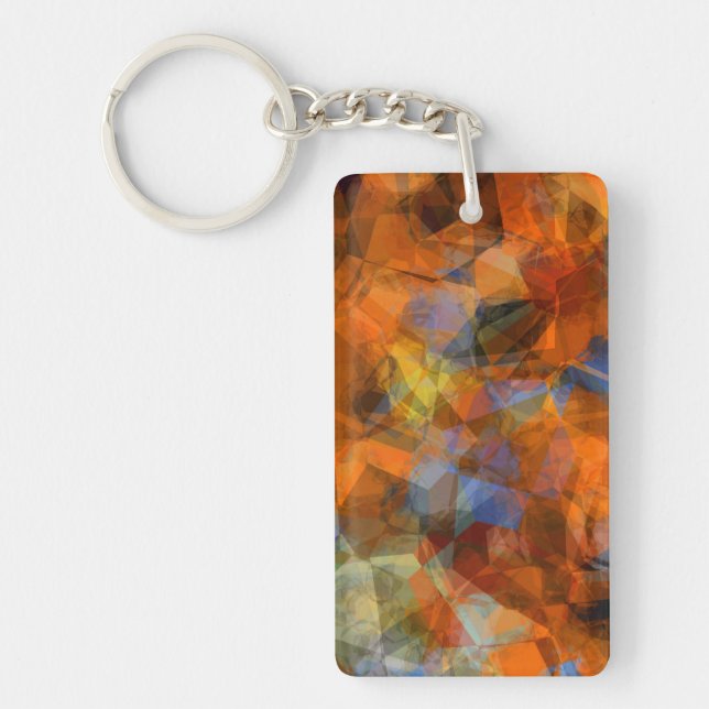 Rusty Orange Modern Abstract Design Keychain (Front)