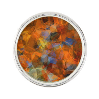 Rusty Orange Modern Abstract Design Lapel Pin