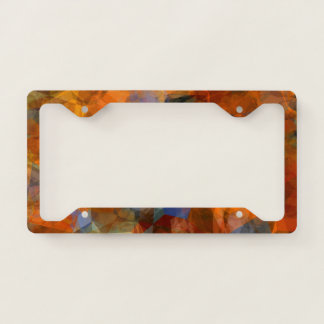 Rusty Orange Modern Abstract Design License Plate Frame