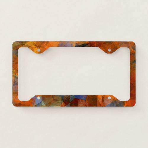 Rusty Orange Modern Abstract Design License Plate Frame