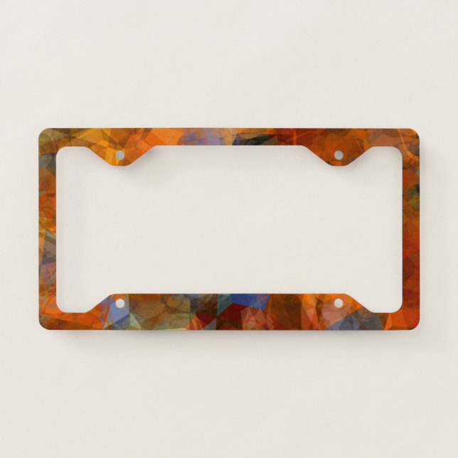 Rusty Orange Modern Abstract Design License Plate Frame (Front)