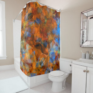 Rusty Orange Modern Abstract Design Shower Curtain