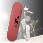 Rusty Orange Modern Name | Classic Trendy  Skateboard<br><div class="desc">Rusty Orange Modern Personalized Name | Classic Trendy skateboard.</div>