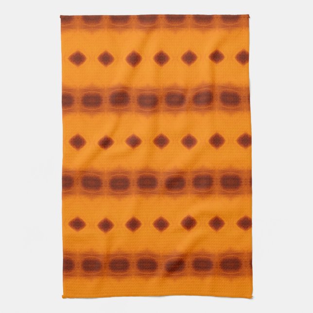 Rusty Orange Patterned Kitchen Towel (Vertical)