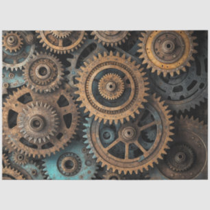 Rusty Patina Gears – Steampunk Decoupage Tissue Paper