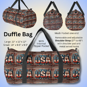 Rusty Patriotic USA Plate Duffle Bag