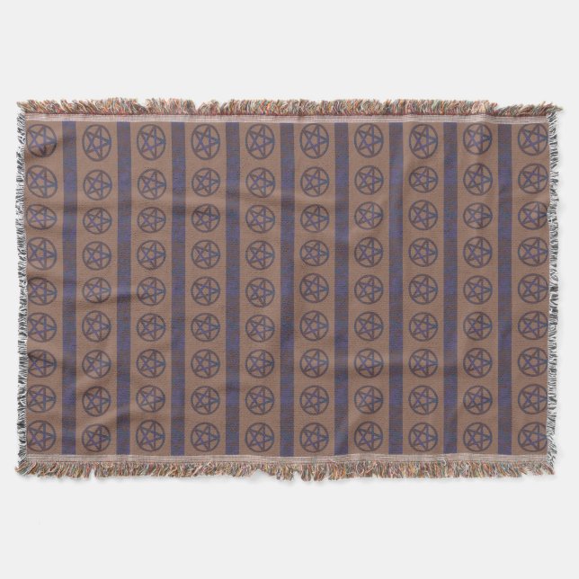 Rusty Pentagram Brown Throw Blanket (Front)